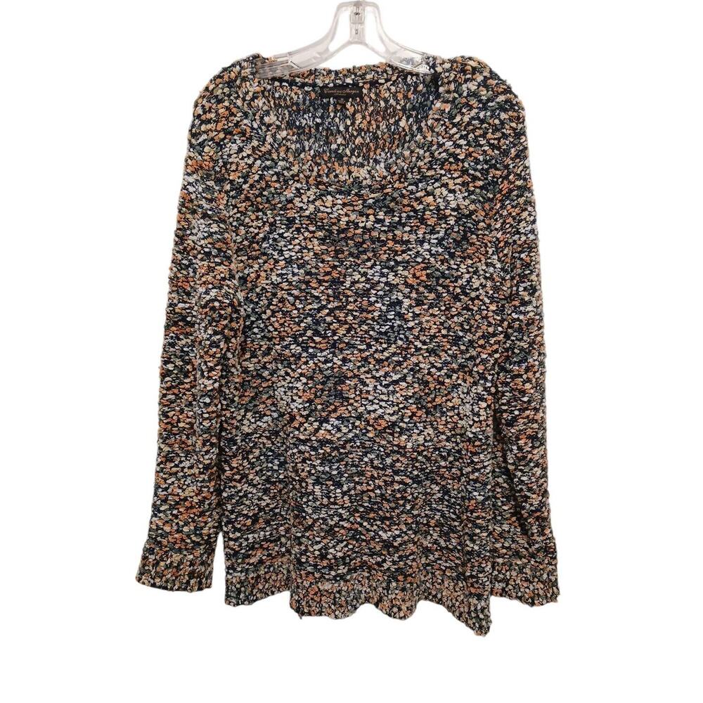 Caroline Morgan Knit Sweater Women's Plus Sz 16 Khaki Multicolor Fluffy Textured